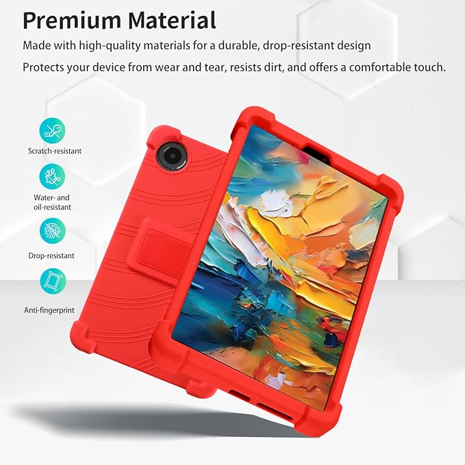 Case for TCL TAB 8 NXTPAPER 5G 8.7-Inch Tablet – Shockproof Silicone Protective Cover with Kickstand Drop-Resistant Business Style (Black)
