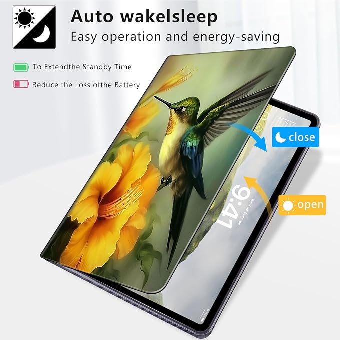 Case for iPad Air 11-inch (M4 2026 / M3 2025 / M2 2024) iPad Air 5th/4th Gen (2022/2020) 10.9 Slim PU Leather Folio Stand &amp Auto Sleep/Wake Protective Smart Cover Tree Fluorescent