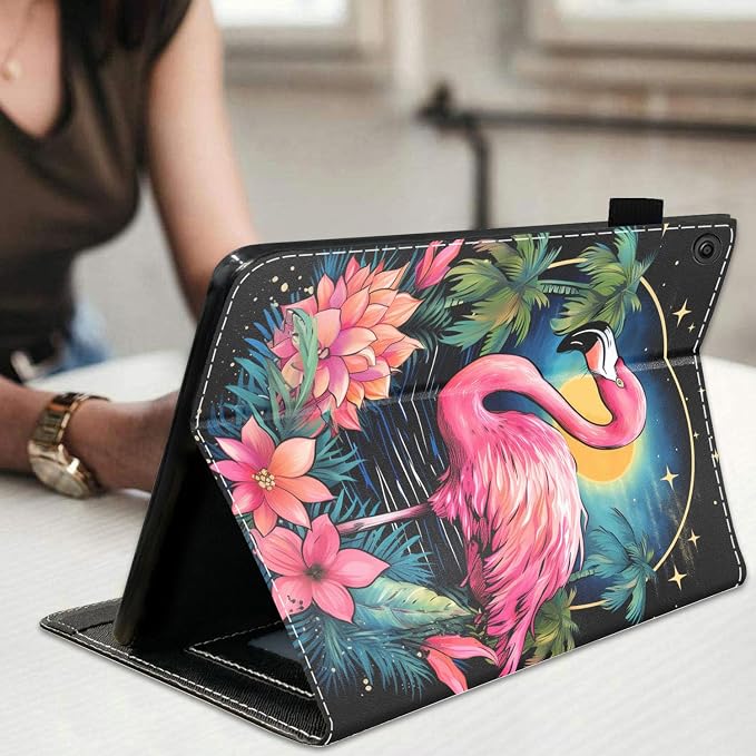Case for Amazon Kindle Fire HD 10 Tablet 10.1 (9th/7th Generation 2019/2017 Release) Slim Folding Stand Folio Cover with Card Slot &amp Auto Wake/Sleep - African American Girl