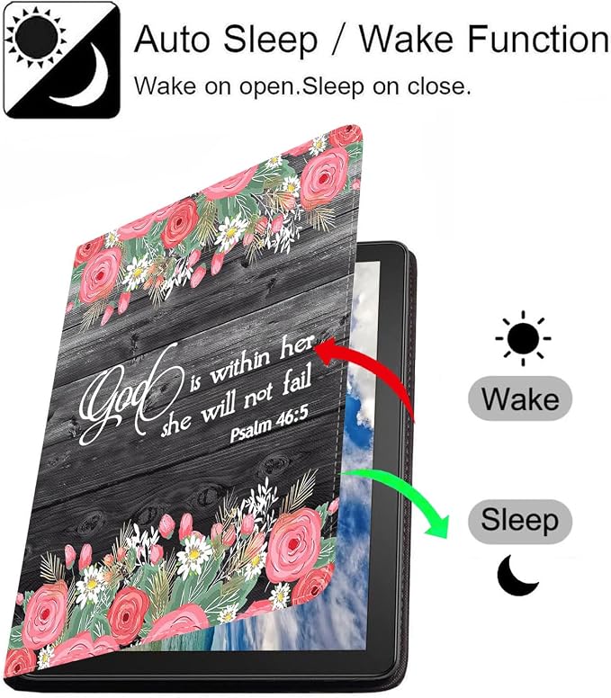 Case for iPad (A16) 11th Generation 11 Inch 2025 iPad 10th Generation 10.9 Inch 2022 Slim PU Leather Folio Smart Cover with Stand &amp Auto Wake/Sleep Bible Verse Psalm 46:10