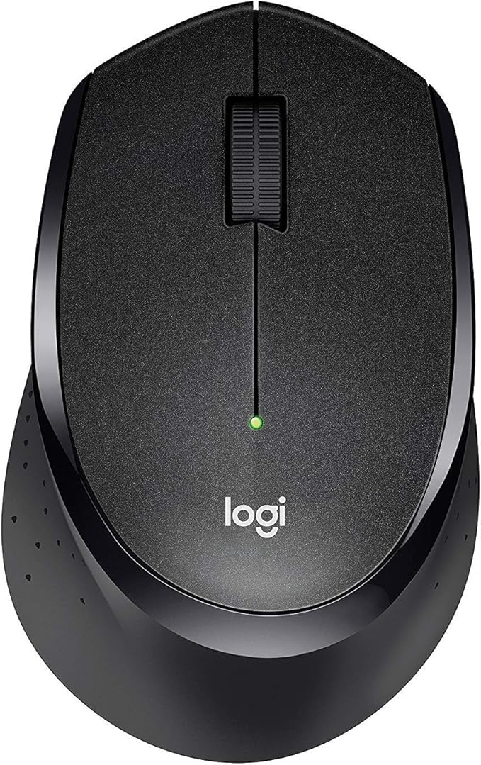 Logitech M330 Silent Plus Wireless Large Mouse - Black (Renewed)