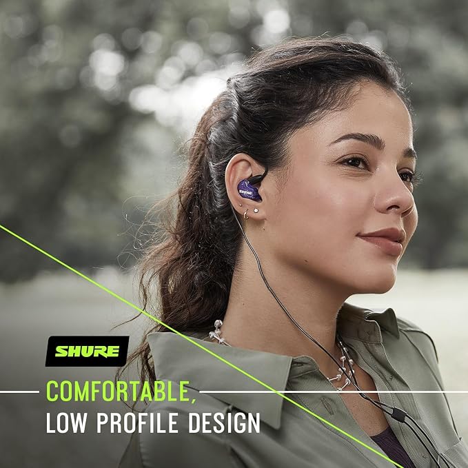 Shure SE215 PRO Sound Isolating Wired Earbuds - Black | Professional in-ear monitors with deep bass single dynamic driver secure fit detachable cable and carrying case