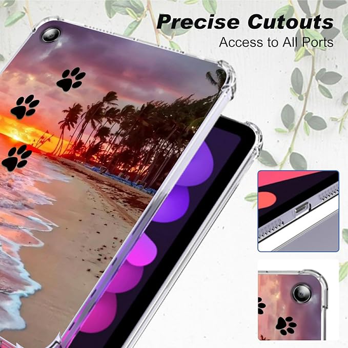for Amazon Kindle Fire Max 11 13th Generation 2023 Release 11 Clear Tablet Case Transparent Shockproof Protective Shell Lightweight TPU Case for Fire Max 11 2023 Dog Paw Print Beach