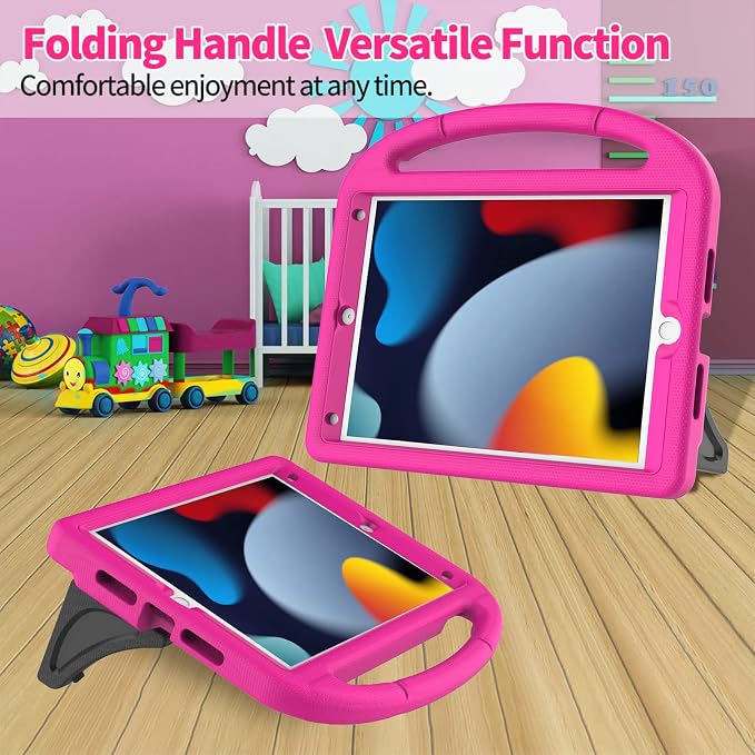Kids Case for iPad 10.2 &amp 10.5 iPad 9th/8th/7th Generation 10.2 2021 2020 2019 Case with Screen Protector iPad Air 3rd Gen/Pro 10.5 inch Protective Cover with Handle Stand Black
