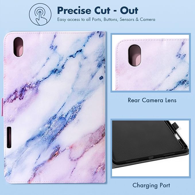 Dteck for iPad A16/10th Generation 10.9 Inch 2022 Case with Pencil HolderPremium PU Leather Folio Multiple Viewing Angles Stand Cover Auto Wake/Sleep Protective Tablet Cases for Women MenBookshelf