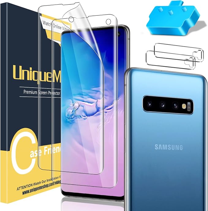 UniqueMe [2+2 Pack Compatible with Samsung Galaxy Note 20 Ultra 6.9 inch Soft TPU Screen Protector 【Not Glass】 and Camera Lens ProtectorHD Clarity [Case Friendly][Bubble Free] [Anti-slip tool]