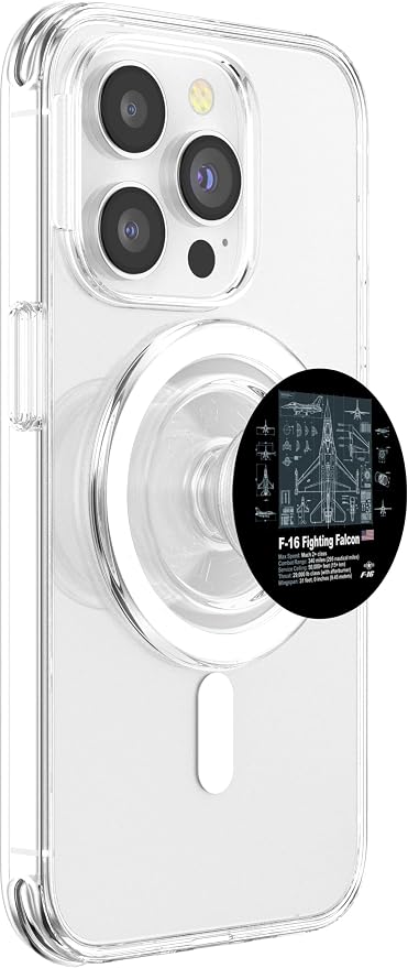 F-16 Blueprint Technical Schematic Aviation PopSockets PopWallet for MagSafe