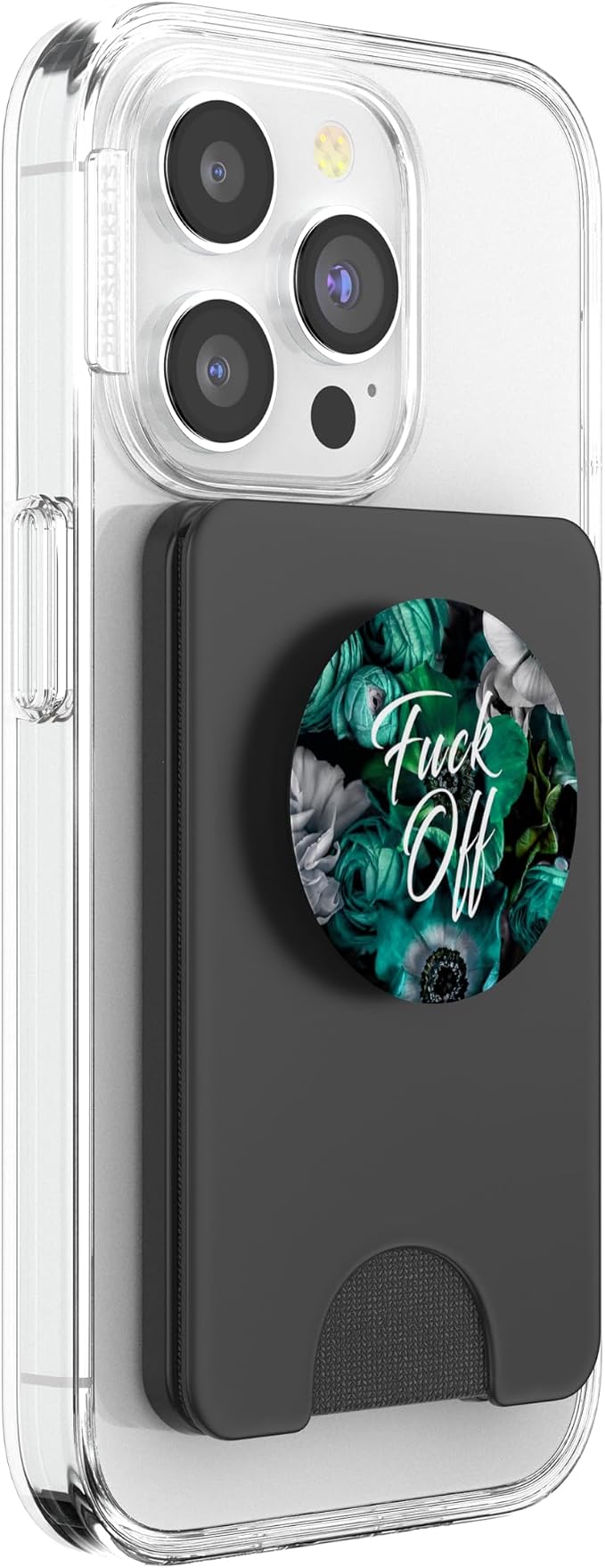 Floral Teal Fuck Off Fck Off Flower Sarcastic For Girls PopSockets Adhesive PopGrip
