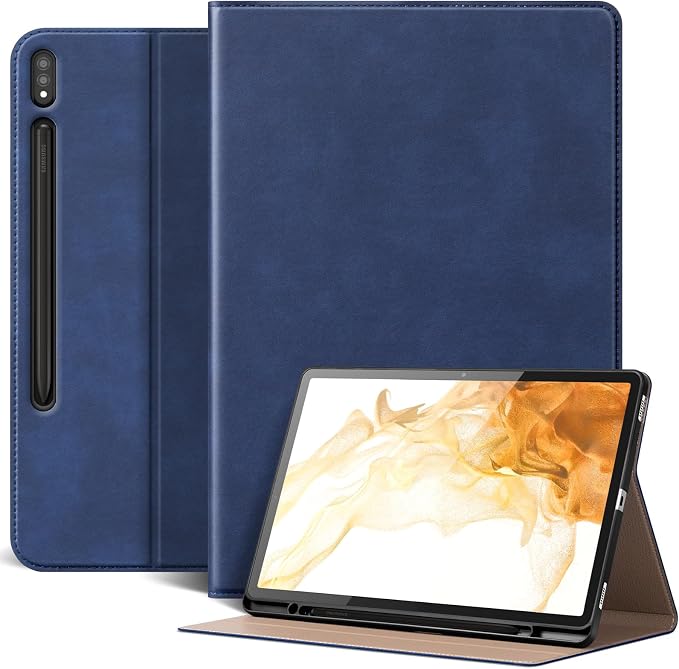 Case for Samsung Galaxy Tab S10 Lite/S10 FE/S9 FE/S9 10.9/11 | Microfiber Leather Protective Cover with S Pen HolderSmart Folio Auto Sleep/WakeAdjustable StandShockproofSlimBlack