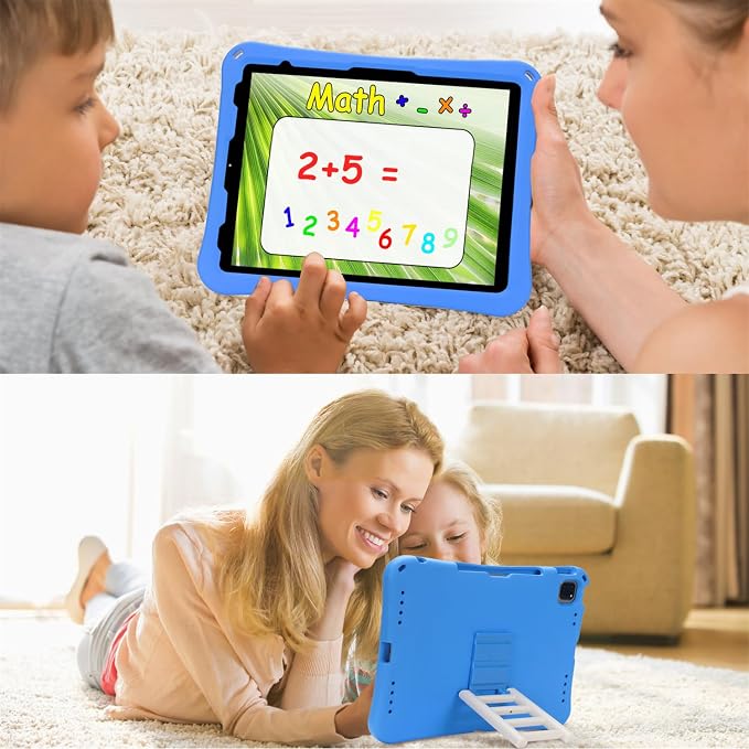 Kids Case for iPad Air 13 (2026/2025/2024) M4/M3/M2 &amp iPad Pro 13 2024 &amp iPad Pro 12.9 Cover 6th/5th/4th/3rd Gen (2022/2021/2020/2018) DIY Figures EVA Rubber Handle Stand Shockproof Bumper