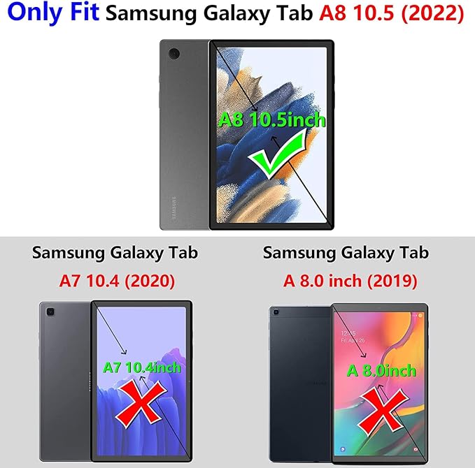 BMOUO Kids Case for Samsung Galaxy Tab A8 10.5 Inch 2022 (SM-X200/X205/X207) - with Screen Protector Shockproof Galaxy Tab A8 10.5 Tablet Case Blue