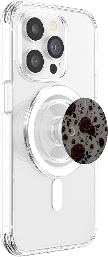 Dark Red Rose Floral Pattern PopSockets Adhesive PopGrip