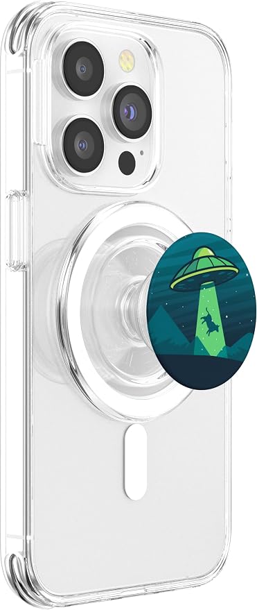 Aliens Abducting Cow into Flying UFO Saucer Abduction PopSockets Adhesive PopGrip