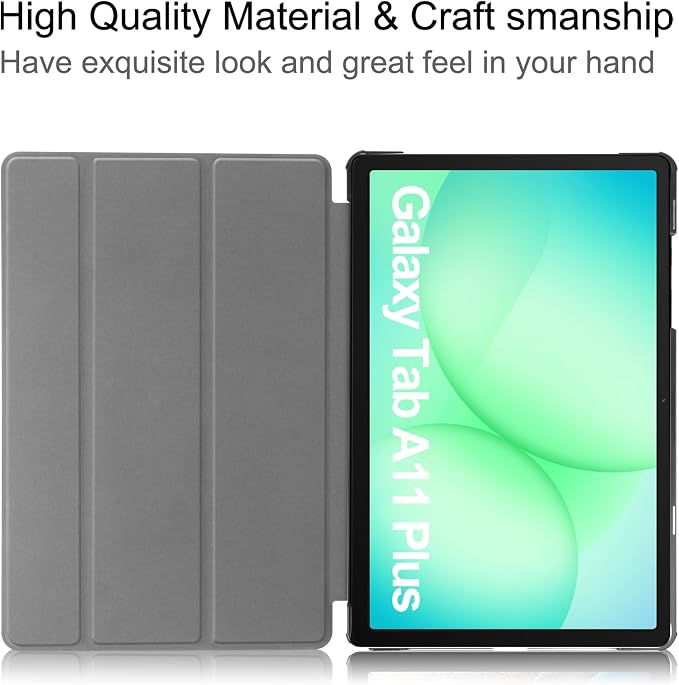 for Samsung Galaxy Tab A11+ Tablet Case Auto Wake&ampSleep Slim PU Leather with Multi-Angle Stand Case Cover for Galaxy Tab A11 Plus 11 - Black