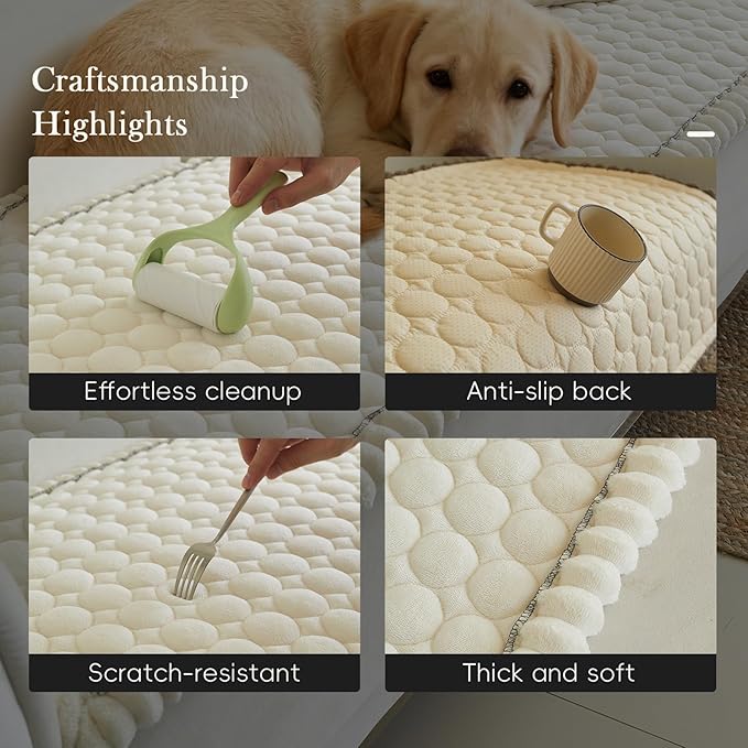 Couch Covers for 3 Cushion Couch Sofa Pet Friendly,Non-Slip Sofa Cover Washable