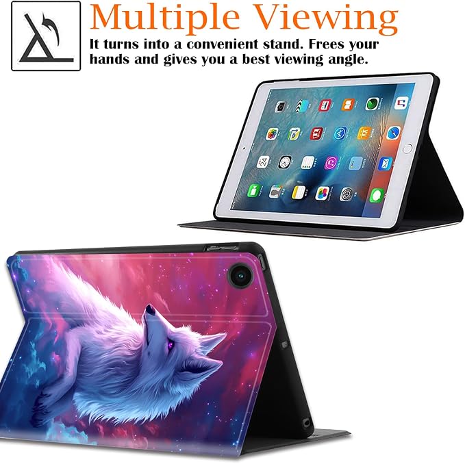 Case for Samsung Galaxy Tab A9 Plus 11 2023 Multi-Viewing Angles with Automatic Sleep/Wake Function for Samsung Galaxy A9+Tablet (SM-X210/X216/X218) American Flag Wolf