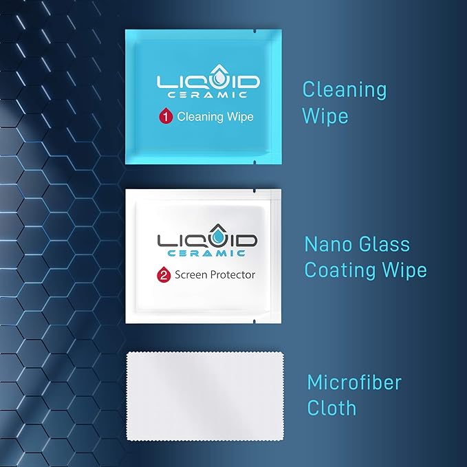 LIQUID CERAMIC Glass Screen Protector With $400 Coverage | Scratch and Shatter Resistant Wipe On Nano Protection for All Phones Tablets and Smart Watches - Universal Fit