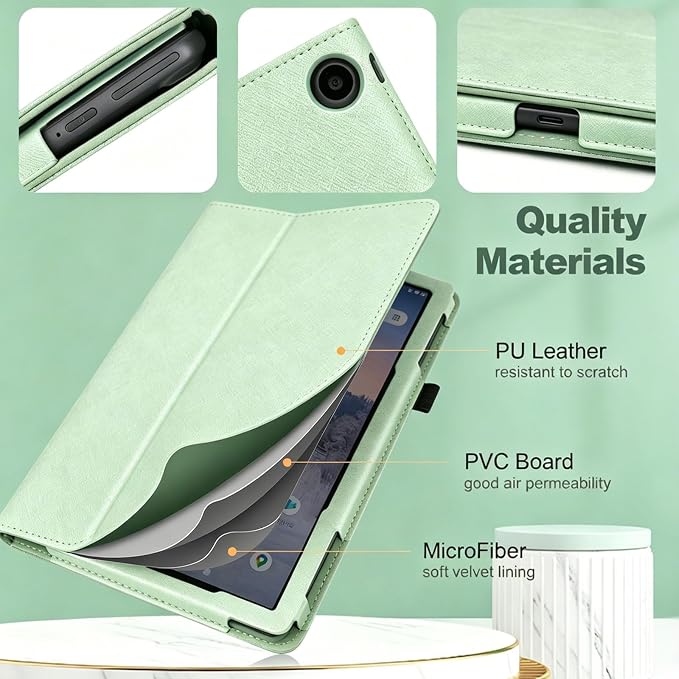 Case for T-Mobile Revvl Tab 2 Tablet - Folio Premium PU Leather Protective Stand Cover with Auto Sleep/Wake Almond Blossom
