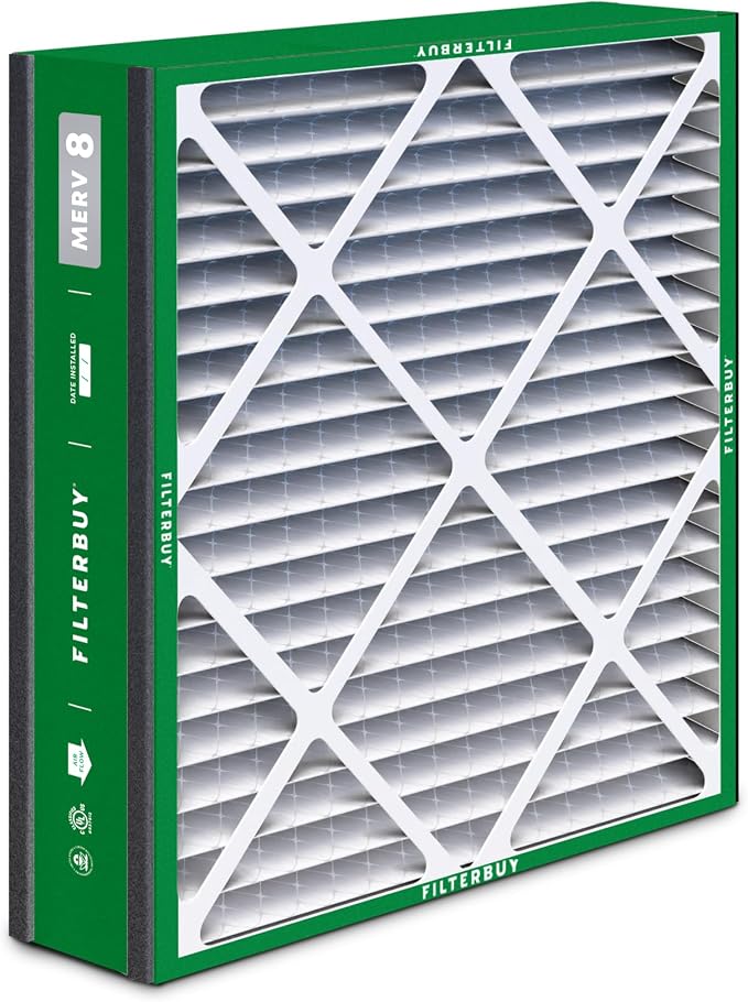 Filterbuy 20x20x5 Air Filter MERV 8 Essential Dust & Allergy Defense,