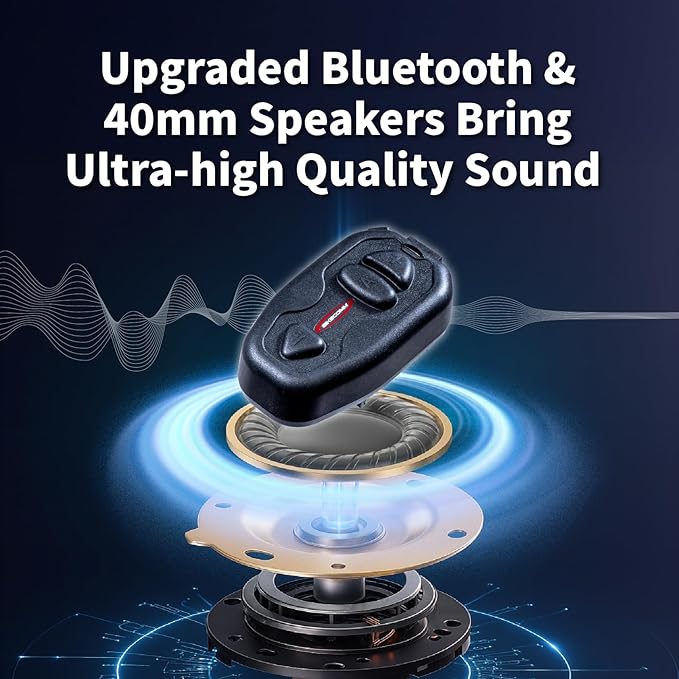 BIKECOMM Salut Motorcycle Helmet Speakers Intercom – 1000M Range Wireless Speakers - Helmet Communication System, IP67, Black, Twin Pack