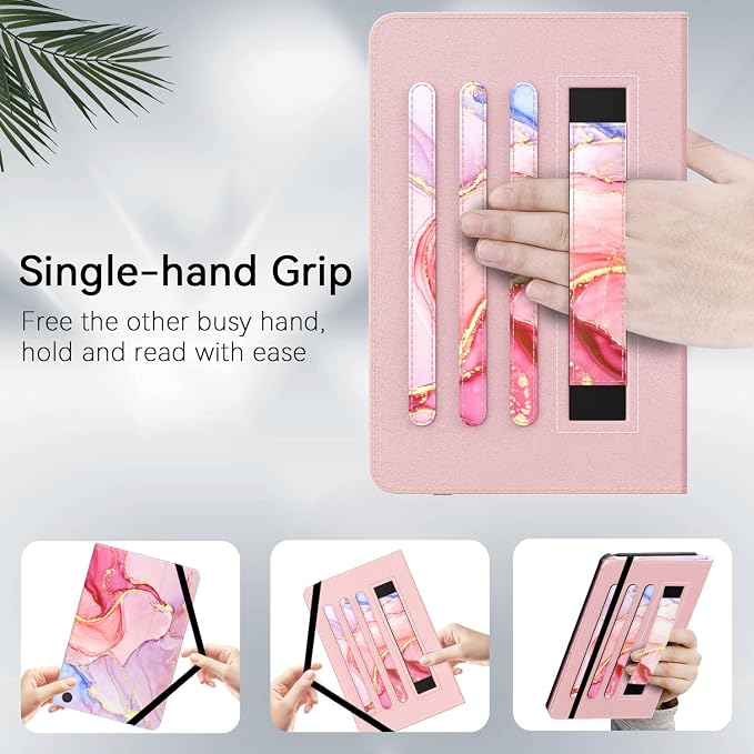 OKP for Amazon Tablet 11 Case (13th Generation 2023 Release) [Multi-Angle] Stand Cover with Pocket Auto Wake/Sleep PU Leather Case for Amazon Tablet 11 (Marble Blue)