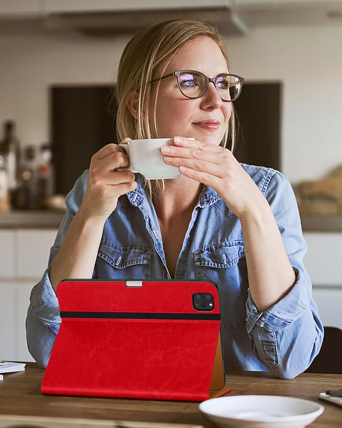 DTTO Case for iPad Pro 11 Inch 4th / 3rd / 2nd / 1st Generation 2022/2021/2020/2018Premium PU Leather Folio Stand Cover with Hand Strap Auto Wake/SleepMultiple Viewing Angles Black