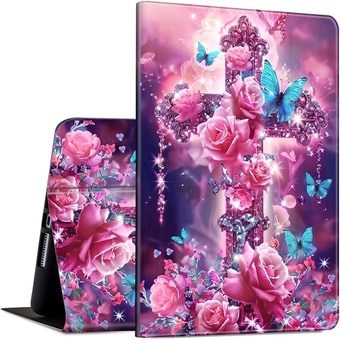 Case for Kindle Fire HD 10 &amp 10 Plus Tablet 10.1 (13th/11th Generation 2023/2021 Release) Lightweight Slim PU Leather Adjustable Multi-Angle Smart Shell Cover with Auto Wake/SleepA Flowers Art