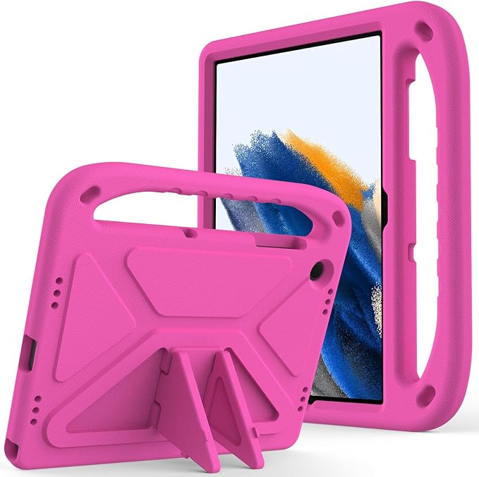 Galaxy Tab A9+ Case Kids Friendly EVA Rubber Stand Handle Grip Shockproof Protective Lightweight Cute Case Cover for Galaxy Tab A9 Plus 11 SM-X210 X215 X217 - Black