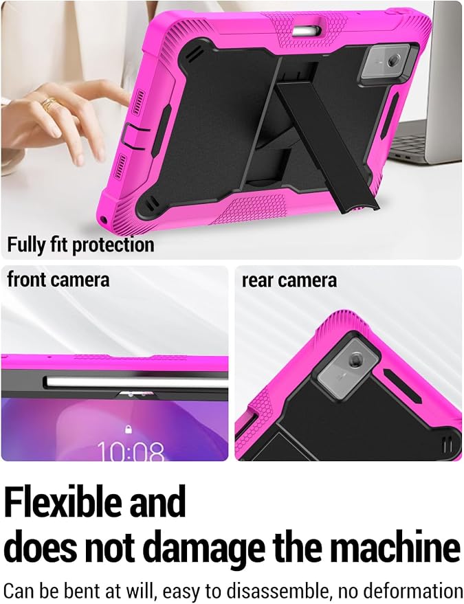 for Lenovo Idea Tab Plus/Tab K12（12.1 Inch） Android Tablet Protective caseShockproof Lightweight Silicone Protective Cover with StandChild-Friendly ProtectionEasy to Clean DesignBlack