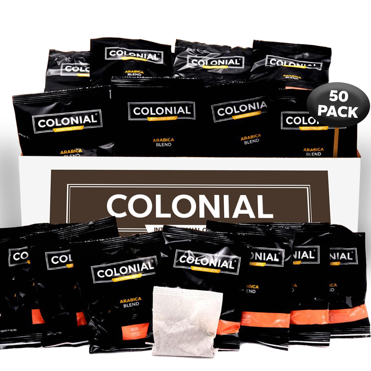 Colonial Coffee Dark Roast Hotel Filter Packs, 0.5oz, 150 Ct