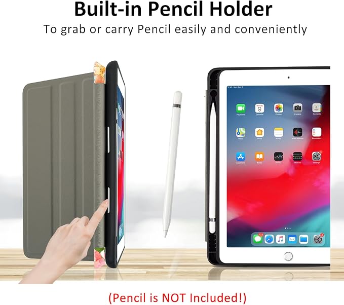 Lokigo Case for iPad 9th/8th/7th Gen 10.2 Air 3rd/Pro10.5 Aurora Forest | Protective Folio Soft Back Cover Pencil Holder for Teens/Students/Office Staffs 4 Angles Viewing Stand Auto Wake/Sleep
