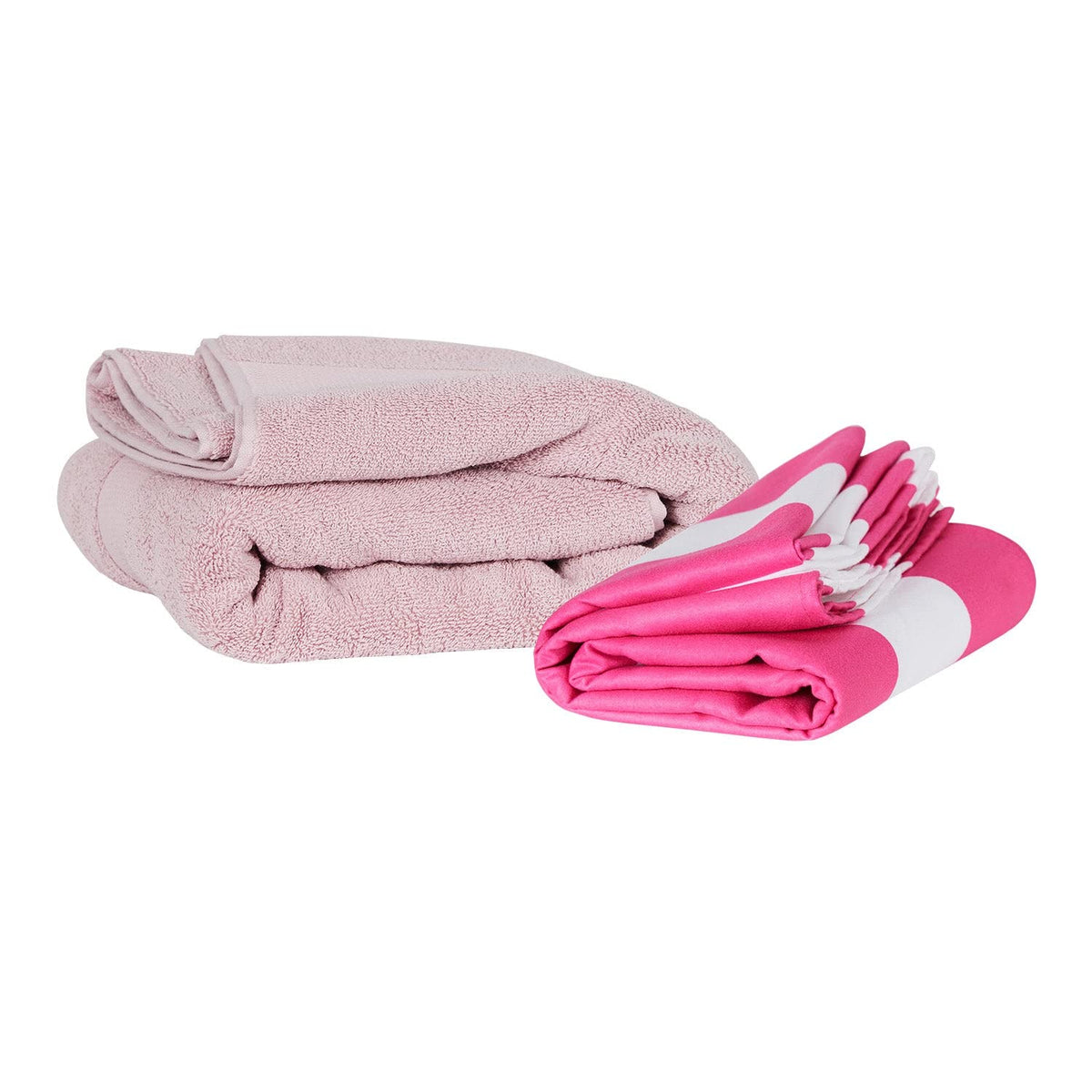 Dock & Bay Beach Towel - Quick Dry, Sand Free - Compact, Lightweight - 100% Recycled - Includes Bag - Cabana - Phi Phi Pink - Large (160x90cm, 63x35)