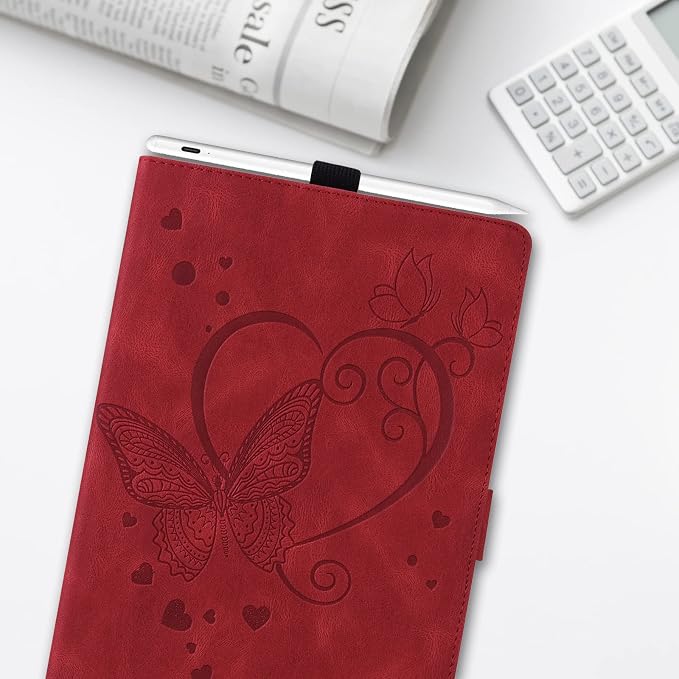 Dteck Wallet Case for Galaxy Tab S10+/S9+/S7 FE/S8+/S7 Plus 12.4 Tablet Premium PU Leather Folding Stand Auto Wake/Sleep Pen Holder Case with Hummingbirds