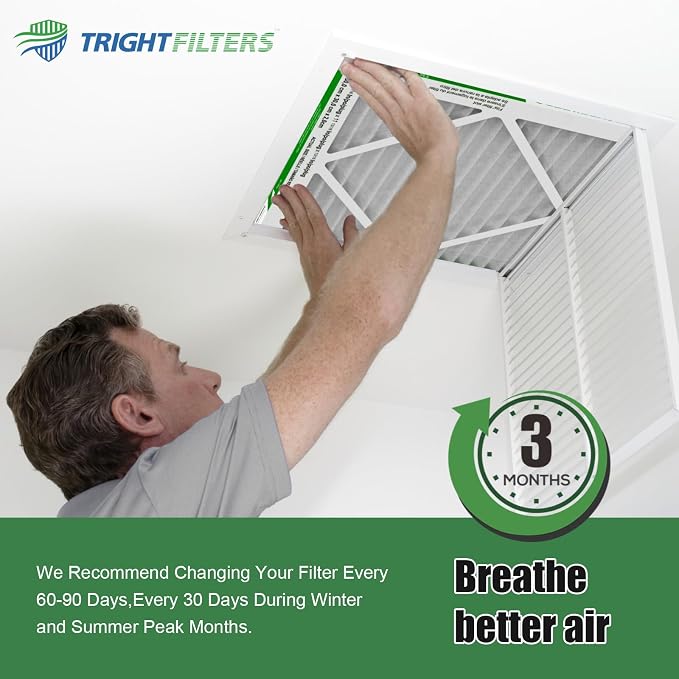 18x18x1 Air Filter 4 Pack, Durable MERV 8 Pleated Home HVAC AC Furnace Filters