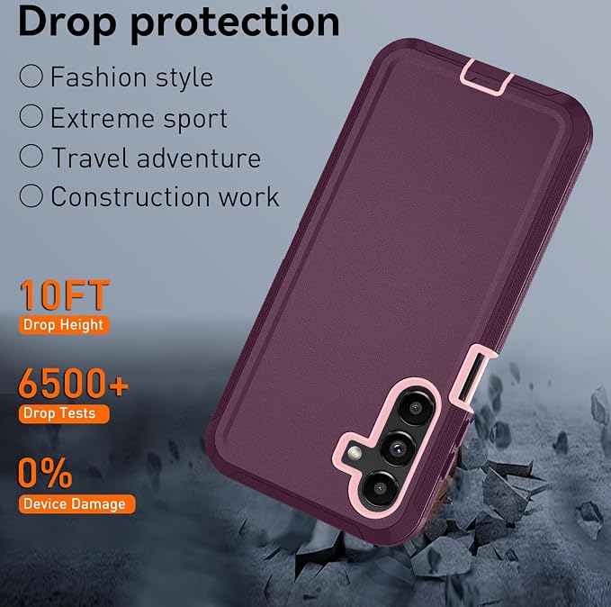 for Samsung Galaxy A17 5G caseA16 5G Heavy Duty casewith A Tempered Glass Screen Protector [Military Grade Protective ] [Shockproof] [Dropproof] [Dust-Proof]for Galaxy A17 / A16(Black)