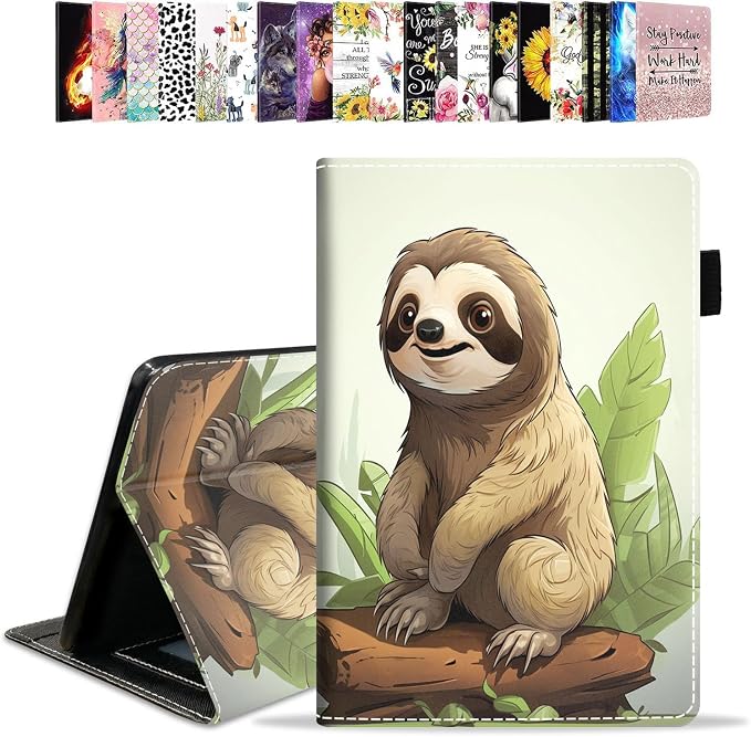 Case for Amazon Kindle Fire HD 10 Tablet 10.1 (9th/7th Generation 2019/2017 Release) - PU Leather Folio Case with Smart Auto Wake/Sleep African American Girl