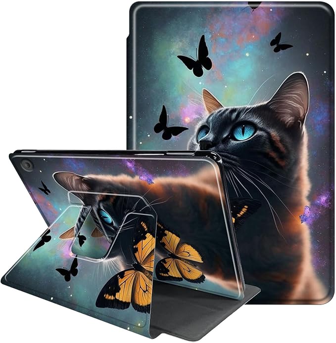 Case for Samsung Galaxy Tab A9 8.7-Inch 2023360 Degree Rotating Multi-Angle Viewing Protective Cover with Auto Sleep/Wake-Blue Butterfly
