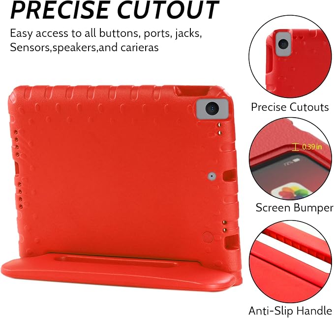 Dteck Kids Case for iPad 10.2 - Shockproof Rugged EVA Handle Stand Child Proof Case for iPad 9/8/7 Generation Black