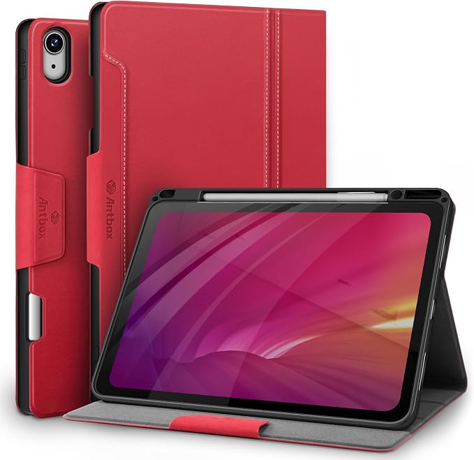 Antbox for iPad Air 13 Inch Case 2026 M4 /2025 M3 /2024 M2 Black | Built-in Pencil Holder Supports Pencil Pro and Pencil (USB-C) Auto Sleep/Wake PU Leather iPad Air 13'' Cover