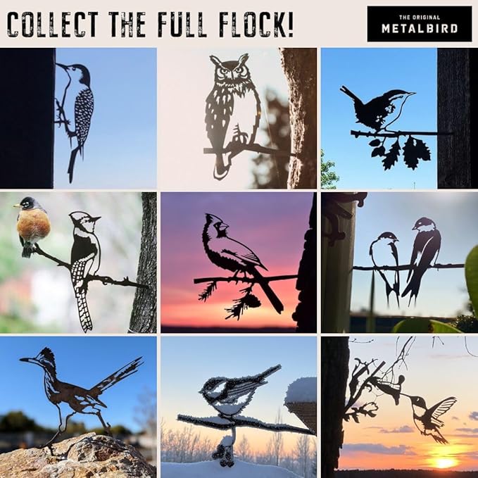 METALBIRD - Bald Eagle - Outdoor Tree Ornaments in Corten Steel - Metal Art Proudly Made in The USA