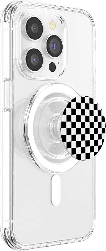 Black/White Classic Checkered Big Checkerboard PopSockets Adhesive PopGrip