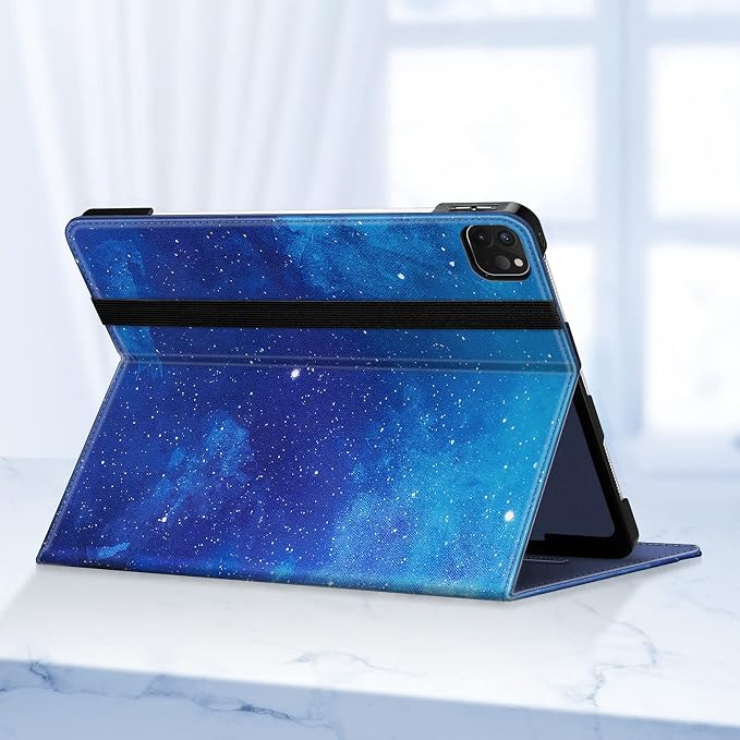 Fintie Multi-Angle Folio Case for iPad Pro 12.9 6th/5th/4th/3rd Generation | Multiple Viewing Angles Pencil Holder &amp Storage Pocket Drop Protection Pencil Charging Auto Sleep/Wake Blooming Hi