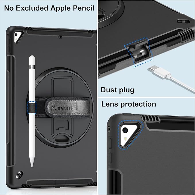 Miesherk Case for iPad Pro 12.9 2nd Gen 2017 &amp 2015 1st Gen Black