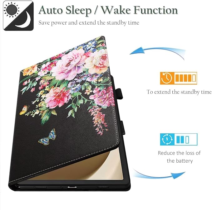 Fancity Case Fits Samsung Galaxy Tab A9/A11 Plus 11” 2025/2023 X210/X216 | Premium PU Leather Cover with Multi-Angles Pencil Holder Smart Wake Sleep for Galaxy Tab A9 A11 Plus X218 Beach