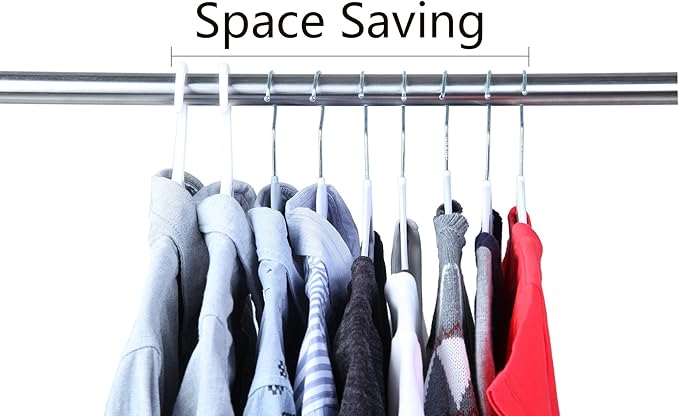 Finnhomy Heavy Duty 50 Pack Plastic Hangers, Clothes Hangers with New Generation Non-Slip Pads,Space Saving Easy Slide Organizer for Bedroom Closet, Great for Shirts, Pants, Gray