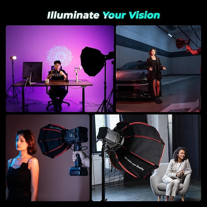SmallRig RC 100C RGBWW LED Video Light, with App Control, 100W Mini COB Continuous Output Lighting, Handheld Spotlight 2700-10000K/CRI 96+/TLCI 98+/12 Effects, 11000Lux/1m, Pro Version Ink Blue, 5381