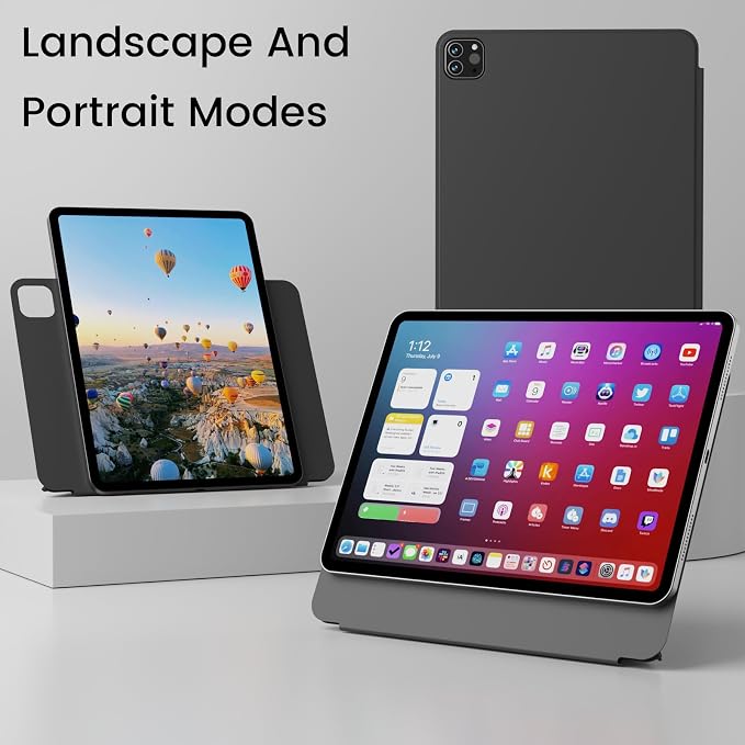 Magnetic Case for iPad Pro 11 Inch 4th/3rd/2nd Gen Black | Magnetic Attachment Support 2nd Gen Pencil Charging Slim &amp Light Folio Stand Case for iPad Pro 11'' 2022/2021/2020