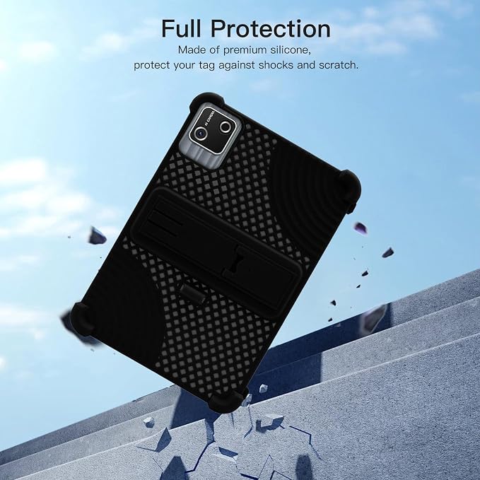 Case for HiGrace G13 10.1 inchHeat Dissipation Tablet CaseSoft Silicone Protector CoverKids FriendlyAdjustable Stand Cover4 Corners Thicken Shockproof Black
