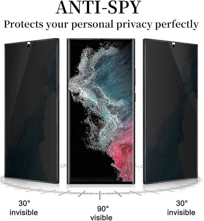 [6 Pack] for Samsung Galaxy Z Flip 6 Privacy Screen Protector 2 Pack Internal Anti-Spy Film + 2 Pack Outer Privacy Glass Screen Protector + 2 PCS Metal Camera Lens Protector Anti-Spy Case Friendly
