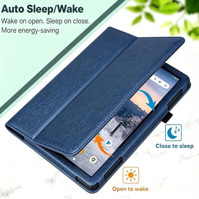 Case for T-Mobile Revvl Tab 2 Tablet - Folio Premium PU Leather Protective Stand Cover with Auto Sleep/Wake Almond Blossom